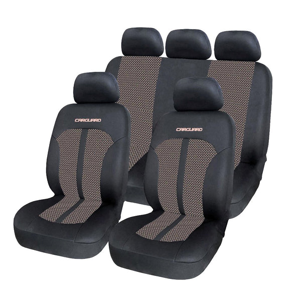 Huse premium scaune auto bej-negru - set complet