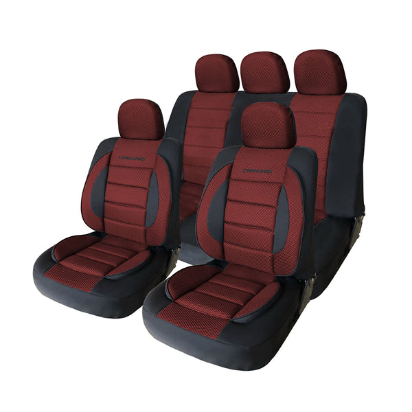 Huse premium scaune auto rosu si negru - set complet