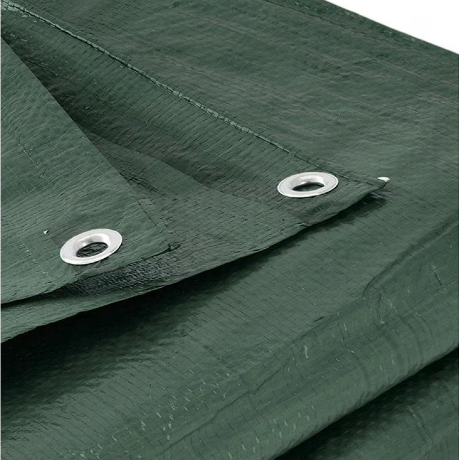 Prelata verde 4x4 m 120 g/mp - detaliu inele metalice