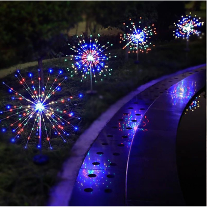 Set 2 lampi solare LED artificii din cupru, 110 leduri, IP65 - imagine 2