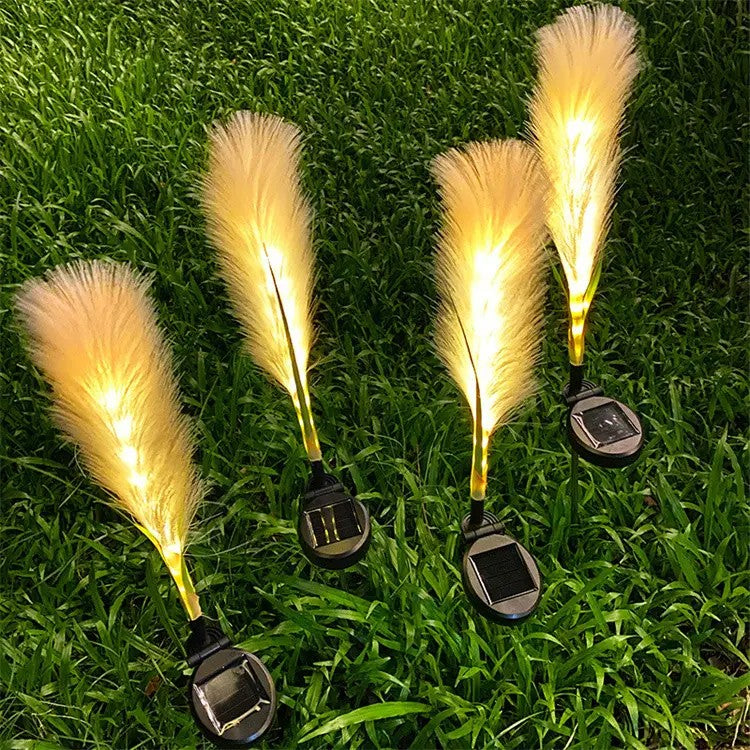 Set 2 lampi solare gradina tip Pampas, lumina calda, 75cm - imagine 5