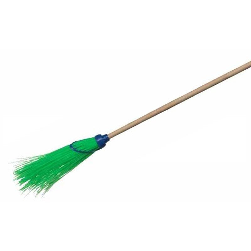Mătură stradală fir lung verde, coadă de lemn