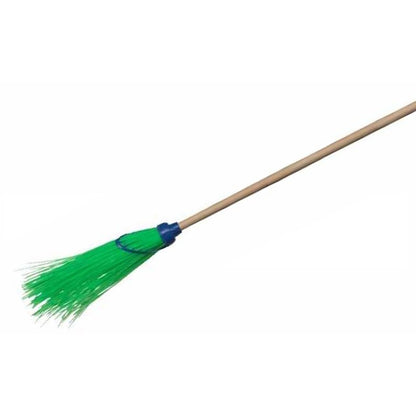 Mătură stradală fir lung verde, coadă de lemn