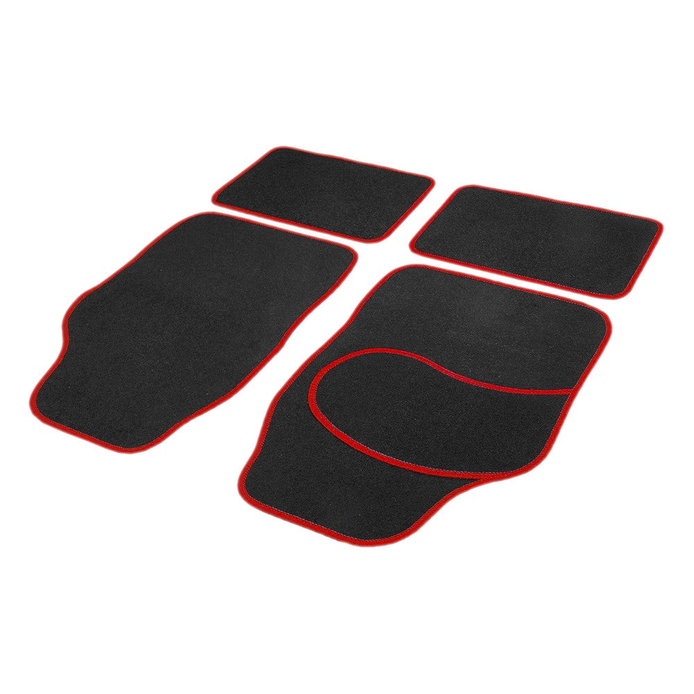 Set covorase auto textile negru si rosu - set complet